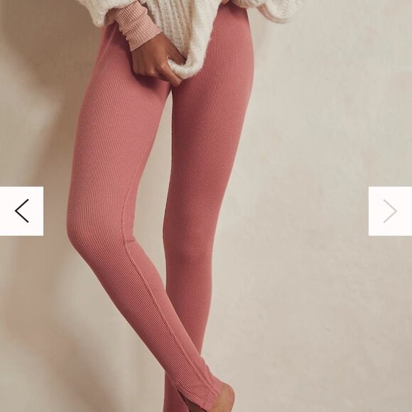 Free People Intimately Dusty Rose Pink Early Night Thermal Leggings - Picture 1 of 7